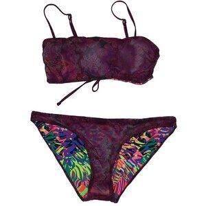 NWT MAAJI Bryn Reversible Bandeau Bikini Top & Bottom Set M Medium